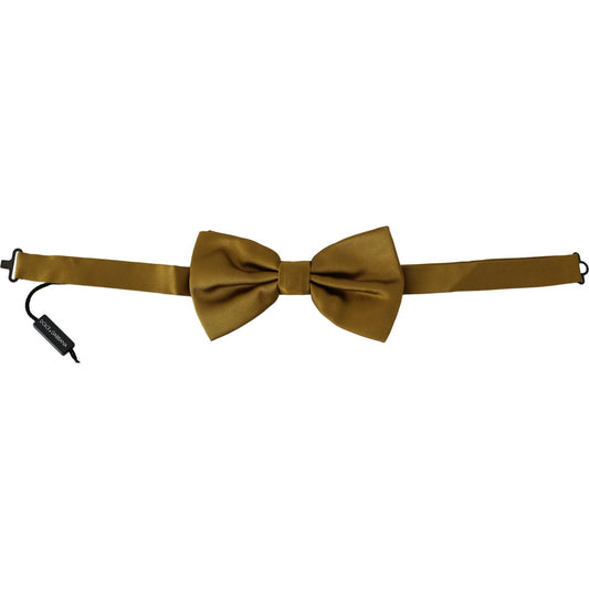 Dolce & Gabbana Yellow Mustard 100% Silk Butterfly Papillon Men Bow Tie Bow Tie