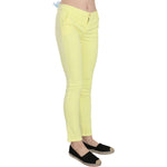 PINKO Yellow Cotton Stretch Low Waist Skinny Casual Trouser Pants