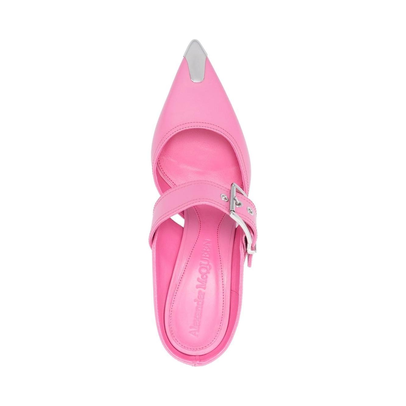 Alexander McQueen 75mm Metallic toe-cap Detail Mules