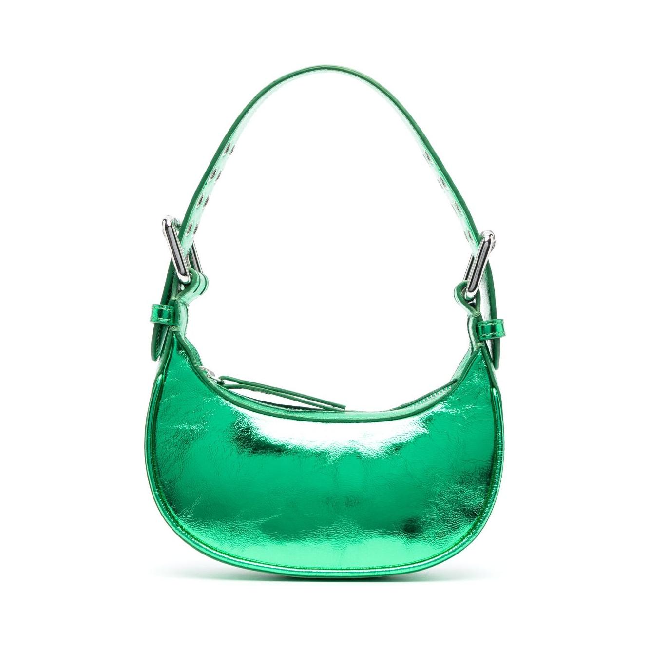 By Far Metallic-effect Tote Bag Green Shoulder By Far Medium Sea Green