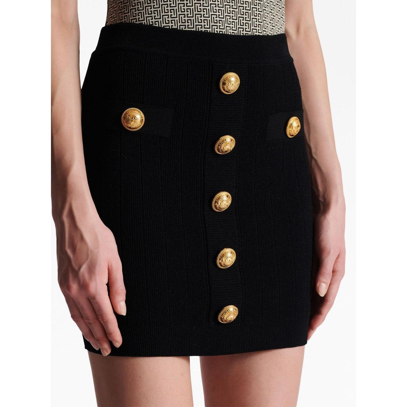 Balmain Skirts Black BF1LB290KB070PA