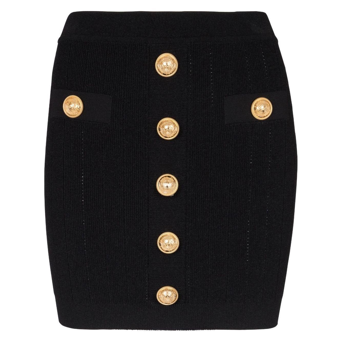 Balmain Skirts Black BF1LB290KB070PA