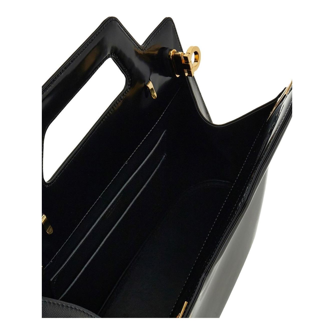 Ferragamo Top-handle Leather Tote Bag Handbag Ferragamo Black
