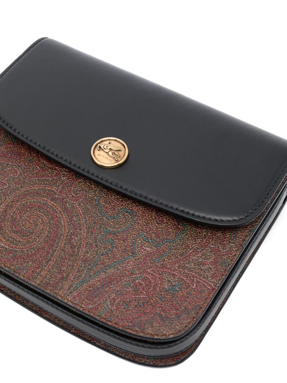Etro Small Paisley-print Leather Crossbody Bag Women Black Shoulder Etro Dark Slate Gray