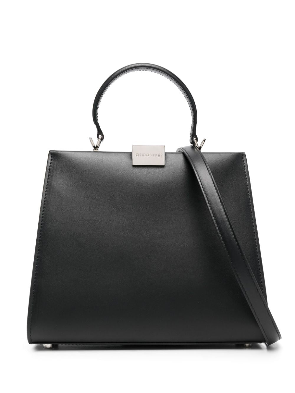 ARMARIUM Anna Logo-engraved Leather Tote Bag Black Handbag Armarium Dark Slate Gray