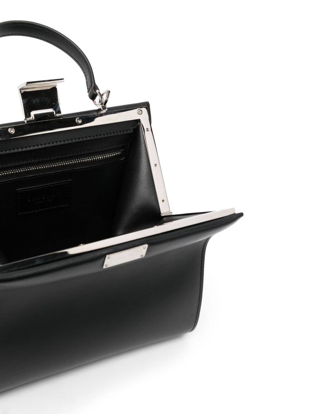 ARMARIUM Anna Logo-engraved Leather Tote Bag Black Handbag Armarium Black