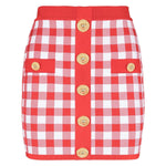 Balmain Gingham fine-knit miniskirt CF1LB292KF51MEF