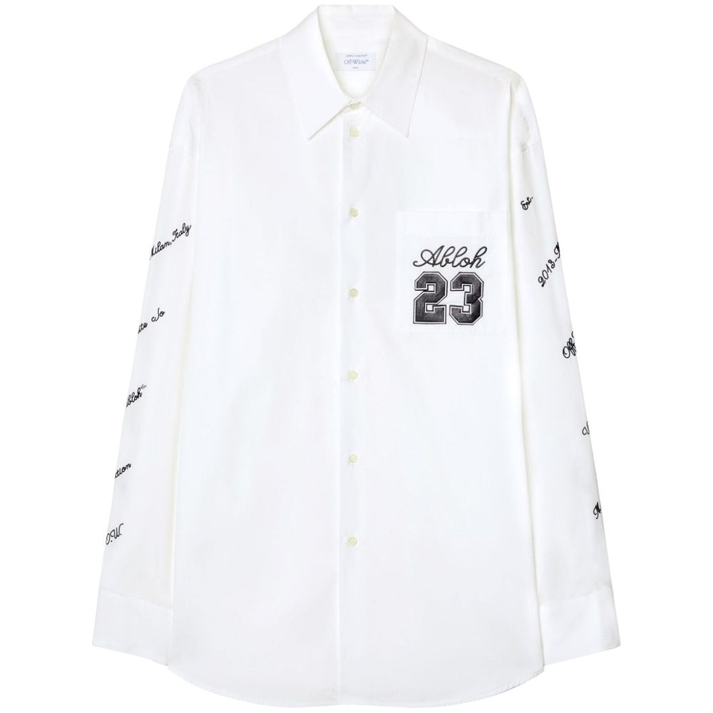 Off White Shirt with embroidery OMGE004S24FAB0020110