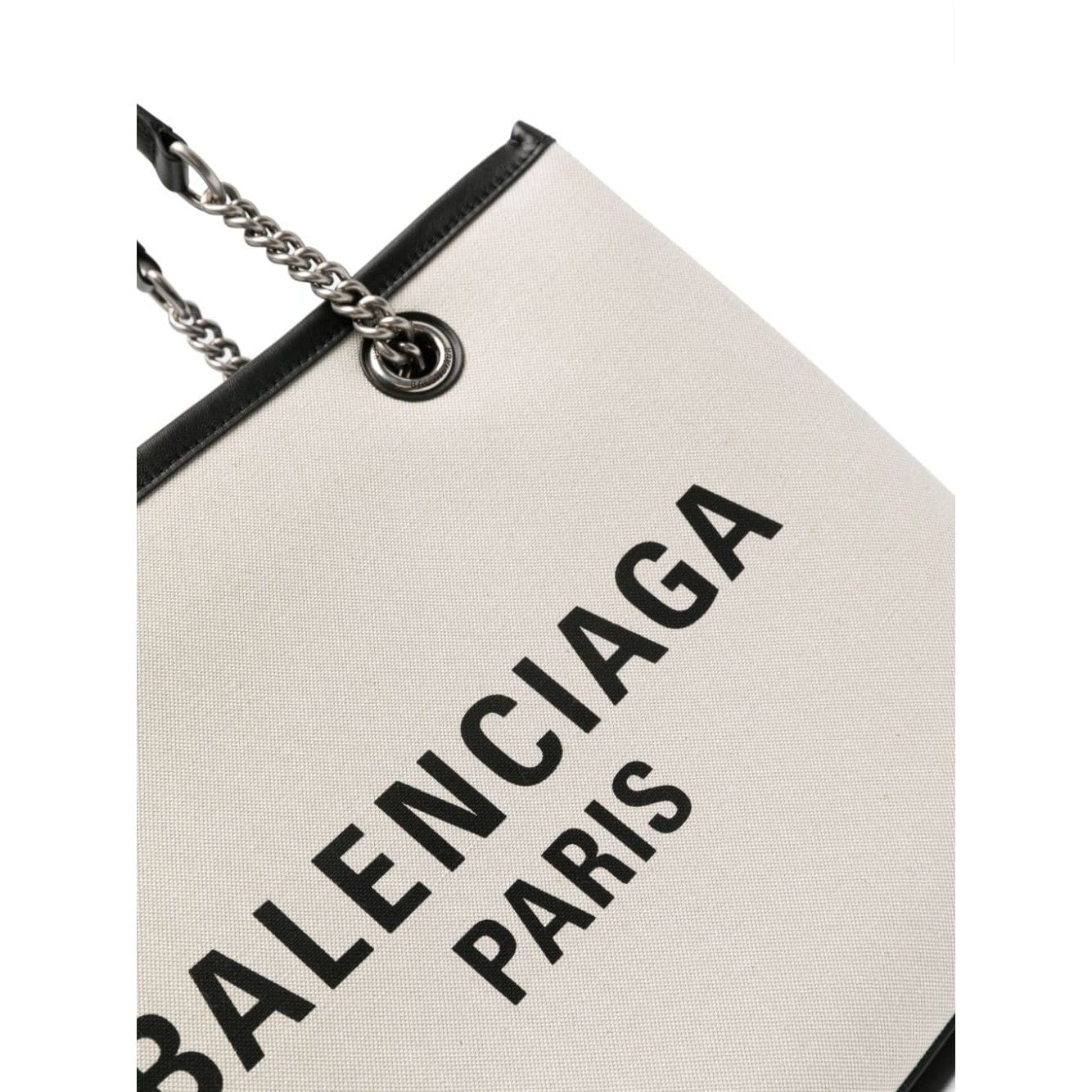Balenciaga Logo Print Canvas Tote Bag Shopper