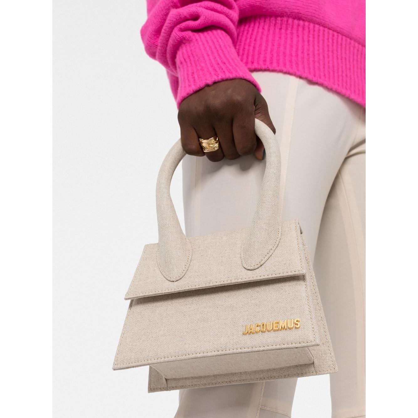 Jacquemus Le Chiquito Noeud cotton canvas shoulder bag Handbag JACQUEMUS Light Gray