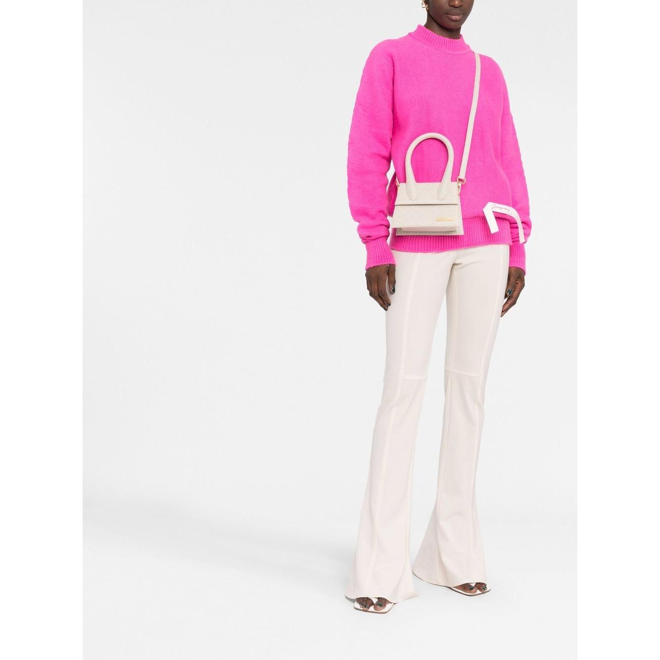 Jacquemus Le Chiquito Noeud cotton canvas shoulder bag Handbag JACQUEMUS White Smoke
