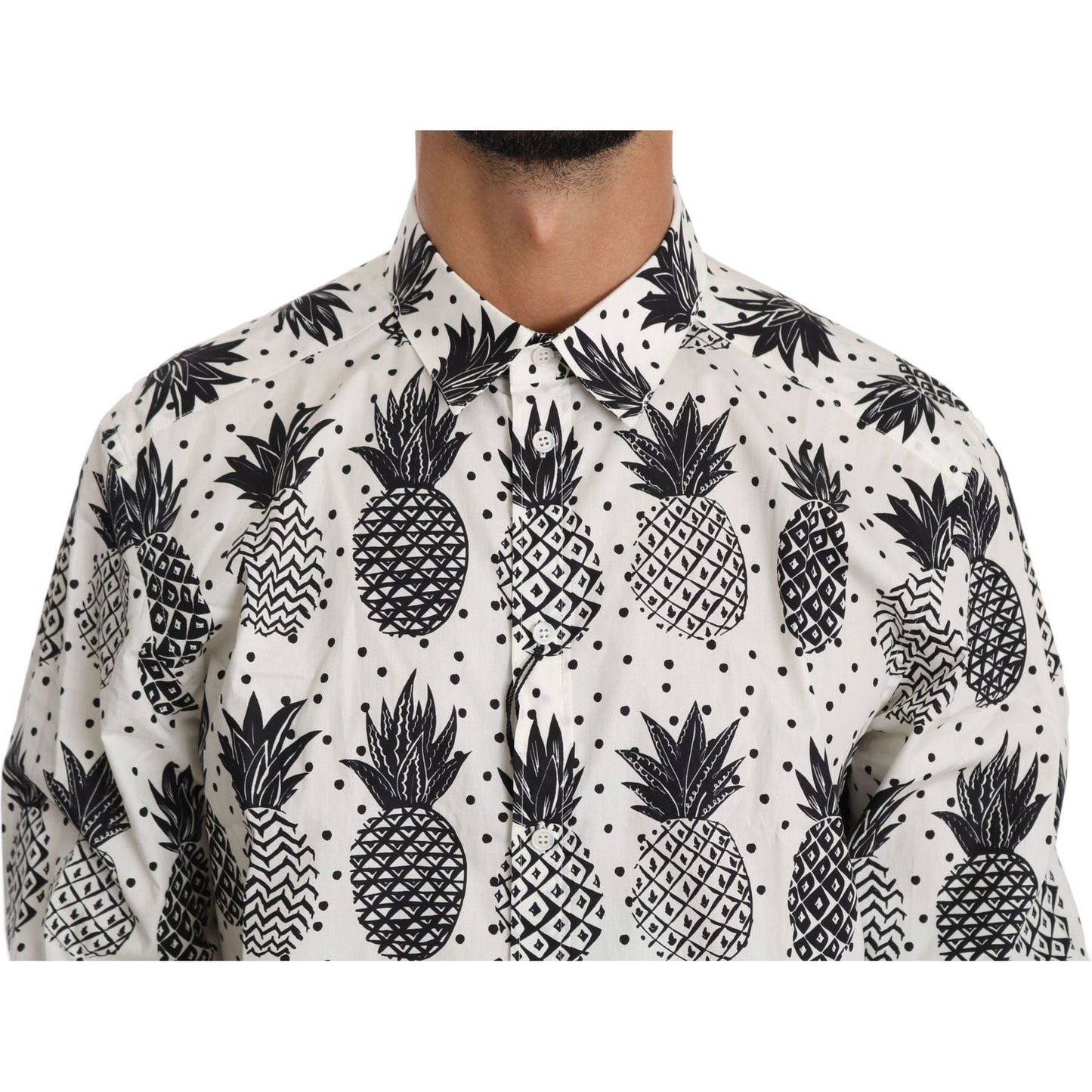 Dolce & Gabbana Elegant White Cotton Casual Shirt Dolce & Gabbana Dark Slate Gray