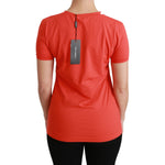 Dolce & Gabbana Red Crewneck Short Sleeve T-shirt Cotton Top TSH4429-36