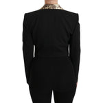 Dolce & Gabbana Opulent Black Gold Floral Jacket and Vest Ensemble Coats & Jackets Dolce & Gabbana Black
