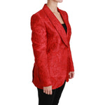 Dolce & Gabbana Red Floral Angel Blazer Coat Jacket JKT2563-46