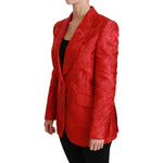 Dolce & Gabbana Red Floral Angel Blazer Coat Jacket JKT2563-46