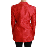 Dolce & Gabbana Red Floral Angel Blazer Coat Jacket JKT2563-46