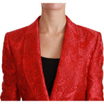 Dolce & Gabbana Red Floral Angel Blazer Coat Jacket JKT2563-46