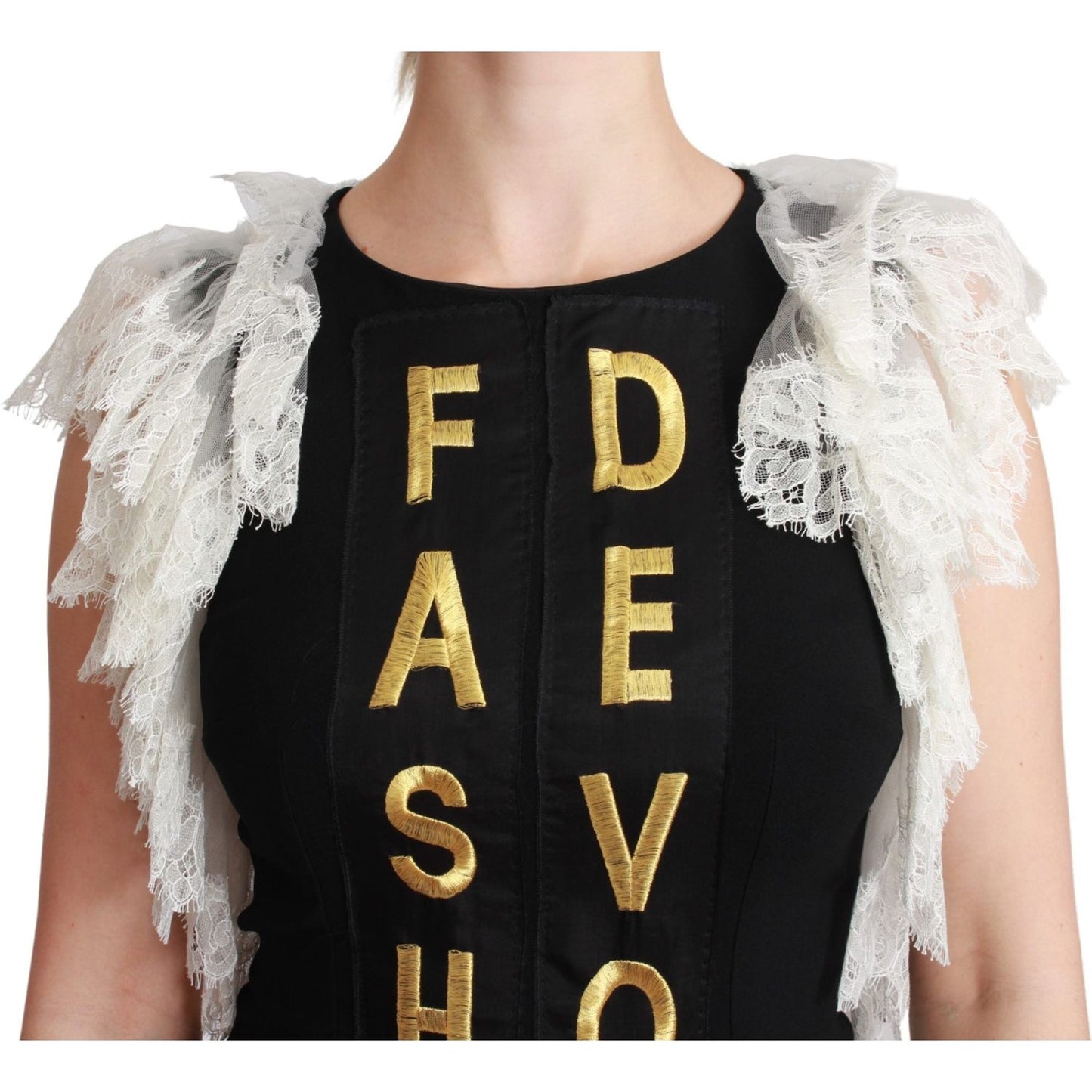 Dolce & Gabbana Black Fashion Devotion Sheath Mini Dress Dresses