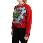 Dolce & Gabbana Red Knitted Cashmere Cartoon Top Sweater TSH5152-38