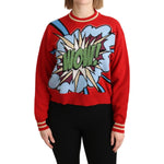 Dolce & Gabbana Red Knitted Cashmere Cartoon Top Sweater TSH5152-38