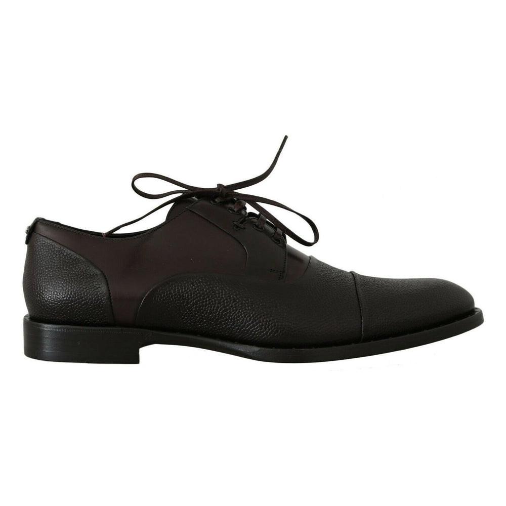 Dolce & Gabbana Brown Leather Laceups Dress Mens Shoes MV2279-40