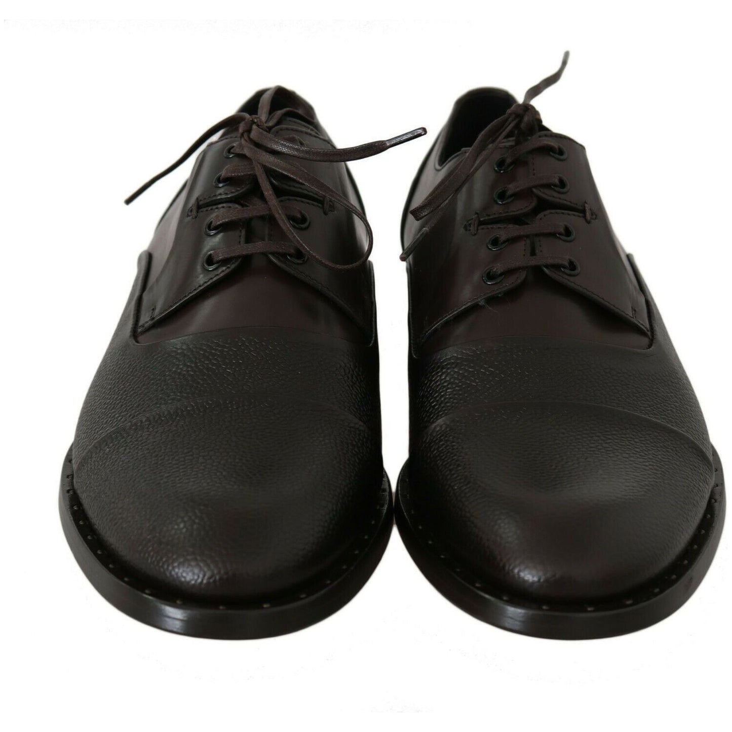 Dolce & Gabbana Brown Leather Laceups Dress Mens Shoes MV2279-40