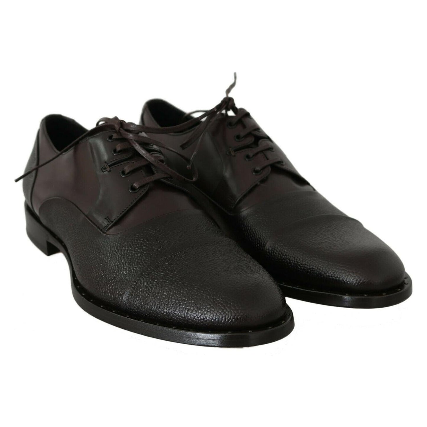 Dolce & Gabbana Brown Leather Laceups Dress Mens Shoes MV2279-40