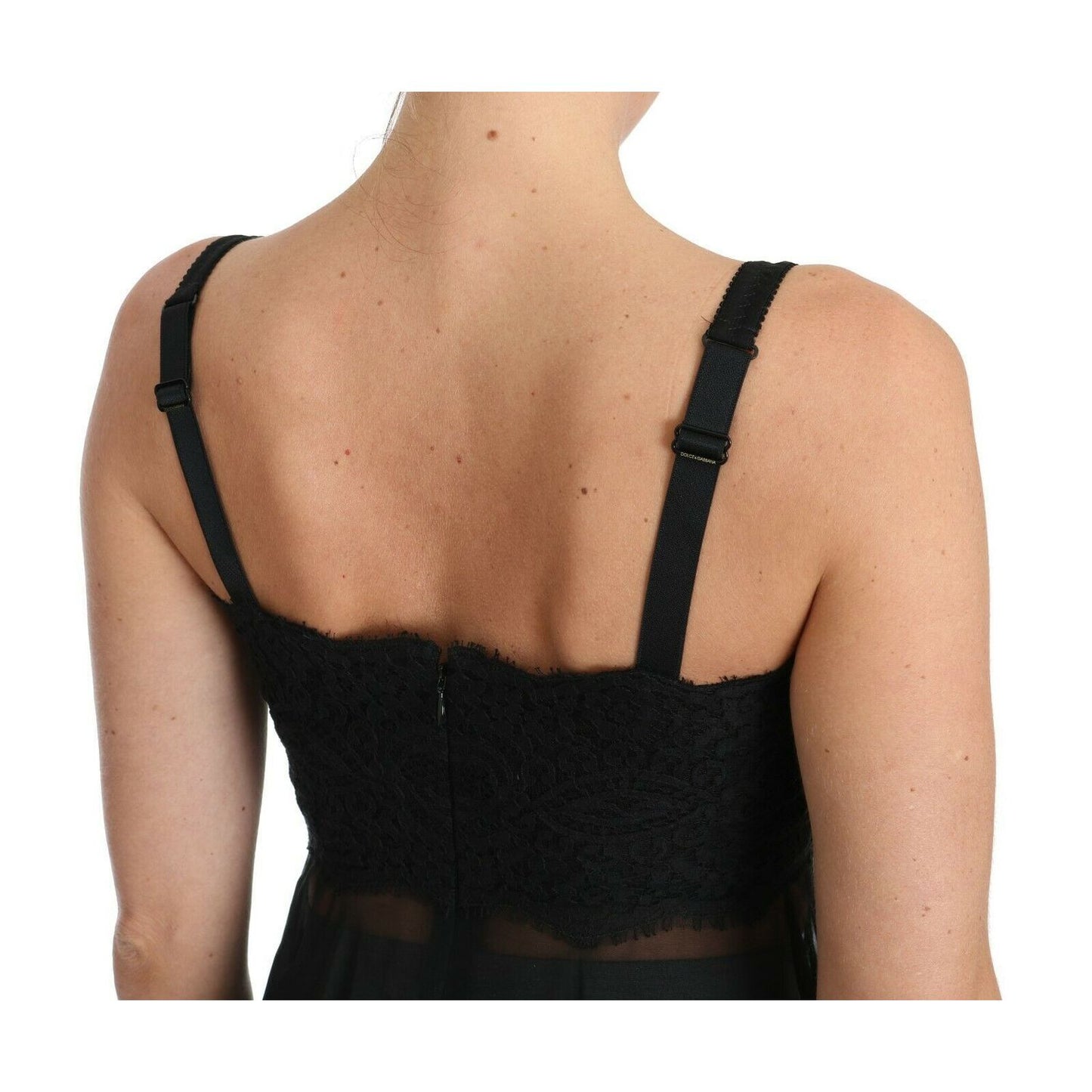 Dolce & Gabbana Black Silk Lace Dress Chemise Lingerie