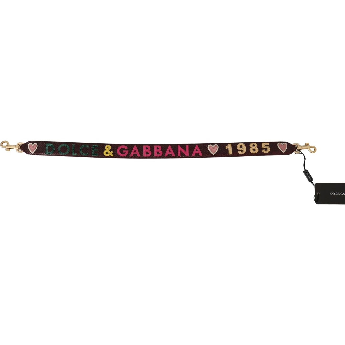 Dolce & Gabbana Bordeaux Exotic Skin Leather Belt Shoulder Strap BEL60711