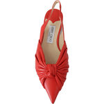 Jimmy Choo Chic Red Pointed Toe Leather Flats 191714981690