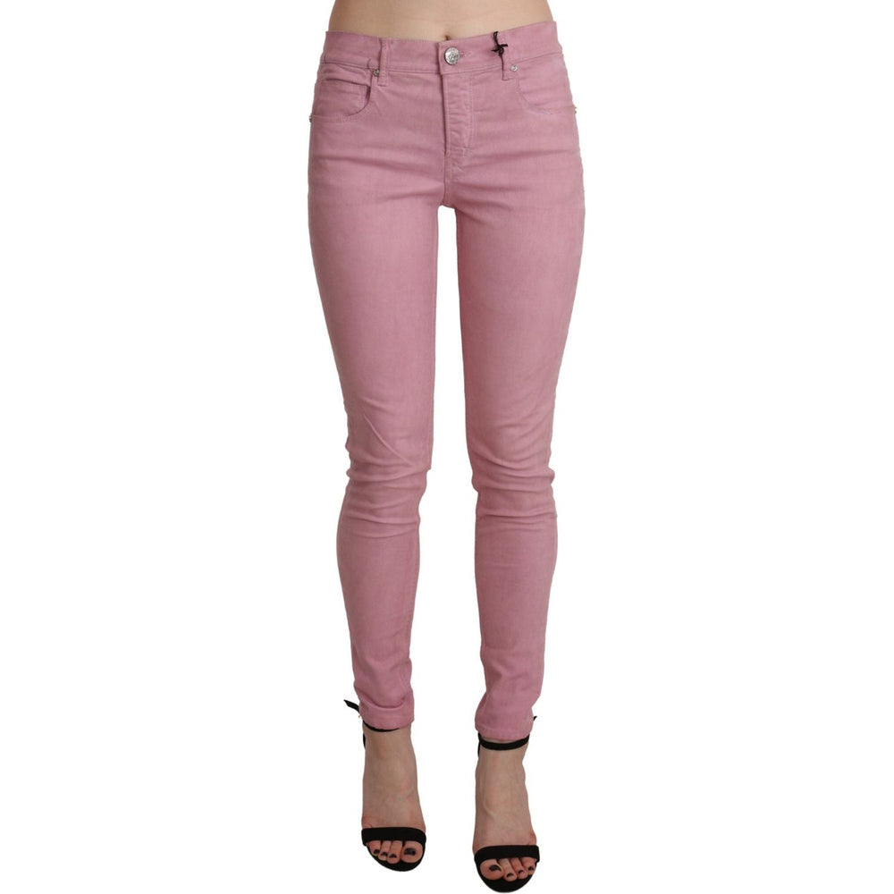 Acht Pink Mid Waist Skinny Stretch Denim Pant PAN71217-26