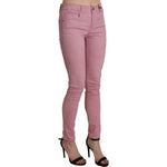 Acht Pink Mid Waist Skinny Stretch Denim Pant PAN71217-26