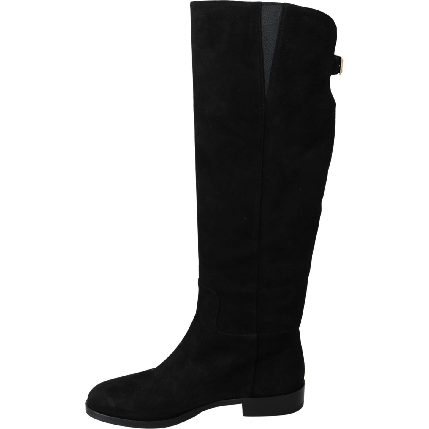 Dolce & Gabbana Elegant Black Suede Knee High Boots Dolce & Gabbana Black