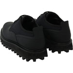 Dolce & Gabbana Black Rubberized Calfskin Chunky Derby Vulcano Shoes MV3471-44