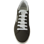 Dolce & Gabbana White Green Leather Low Top Sneakers Shoes MV3784-39.5