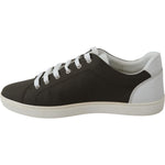 Dolce & Gabbana White Green Leather Low Top Sneakers Shoes MV3784-39.5