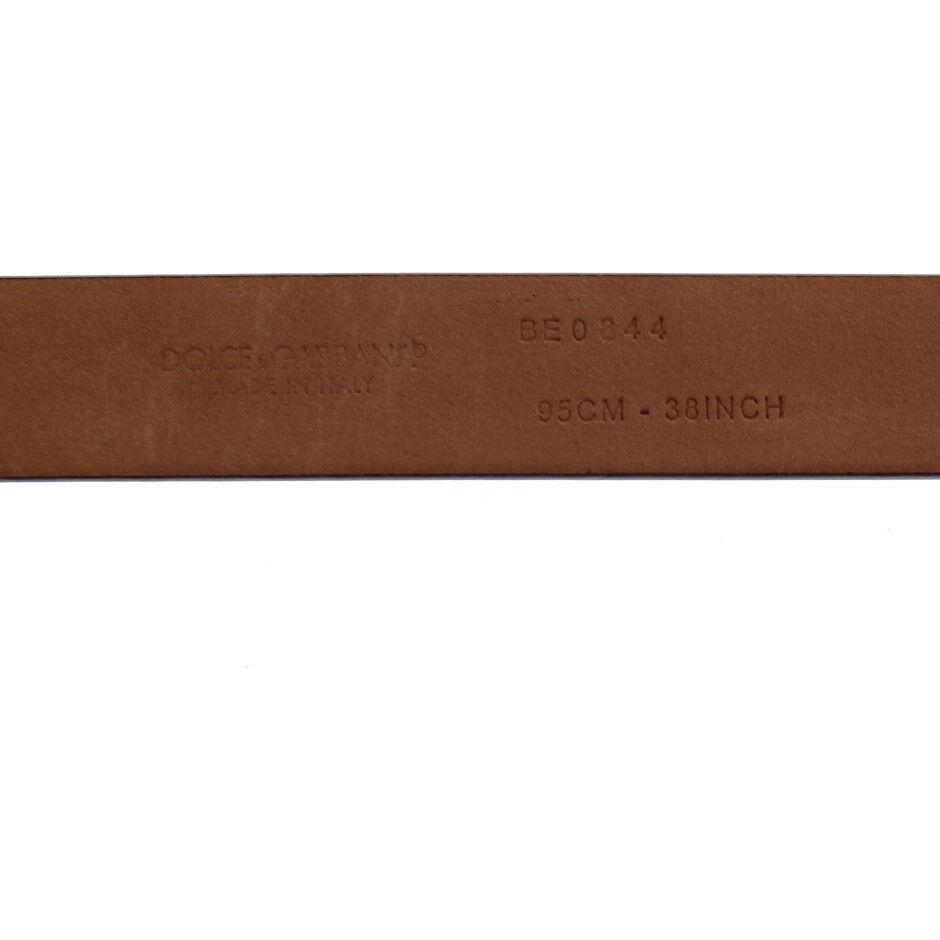 Dolce & Gabbana Purple Leather Logo Cintura Gürtel Belt Belt