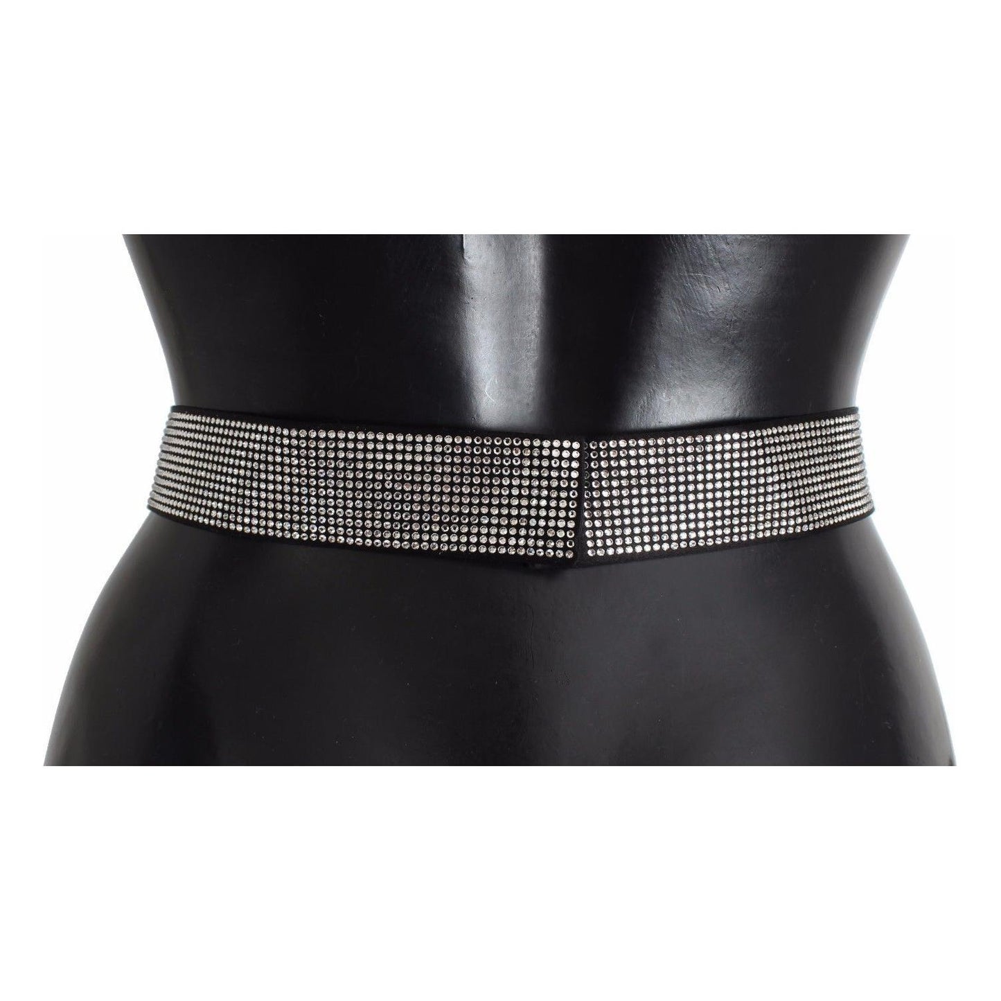 Dolce & Gabbana Black Silk Clear Crystal Bow Waist Belt WOMAN BELTS
