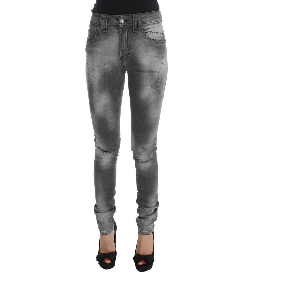 John Galliano Gray Wash Cotton Blend Slim Fit Denim Jeans Pants SIG30163-24