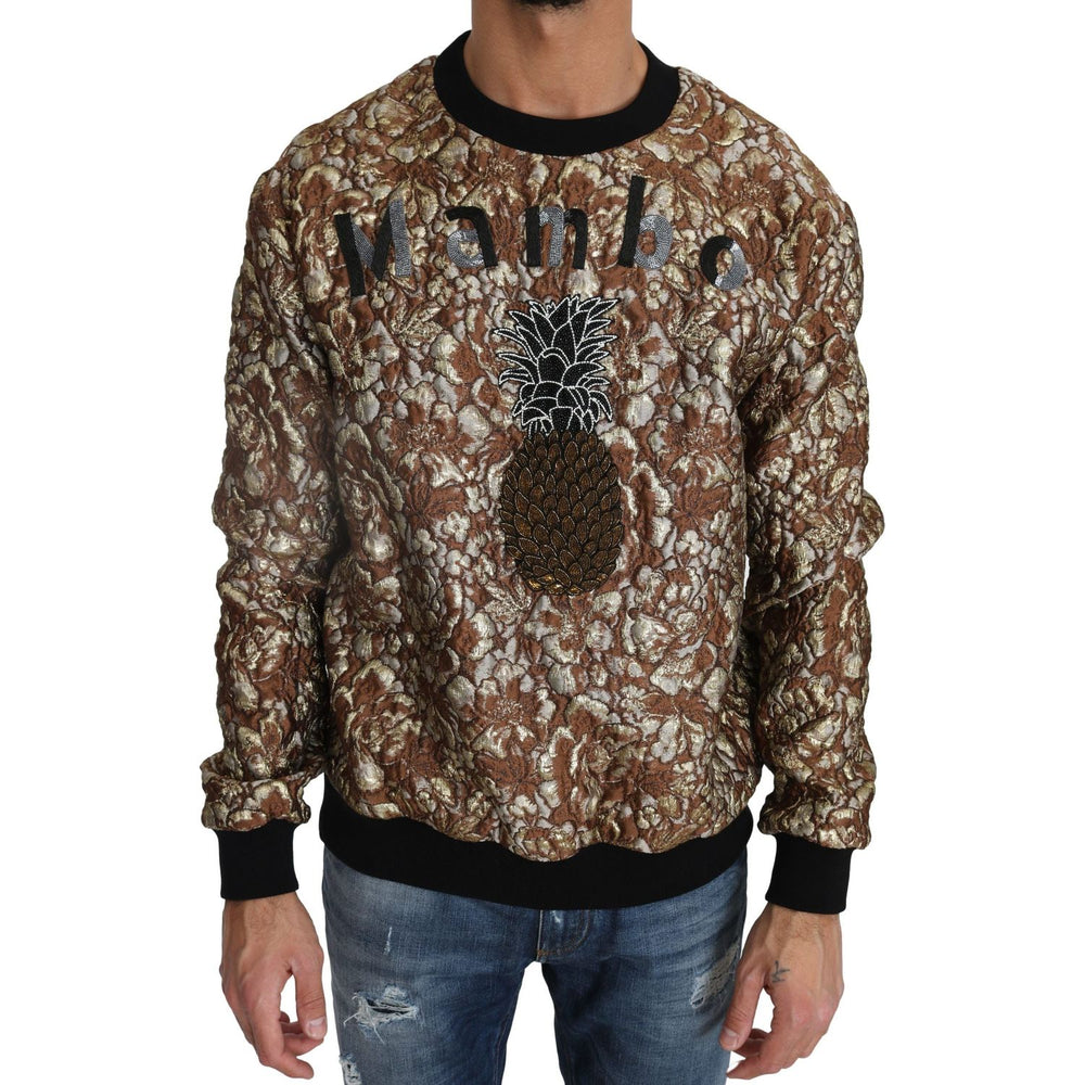 Dolce & Gabbana Multicolor MAMBO Jacquard Pineapple Pullover Sweater TSH2514-46