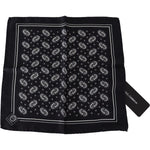 Dolce & Gabbana Black Patterned Square Scarf Silk Handkerchief MS1868BG