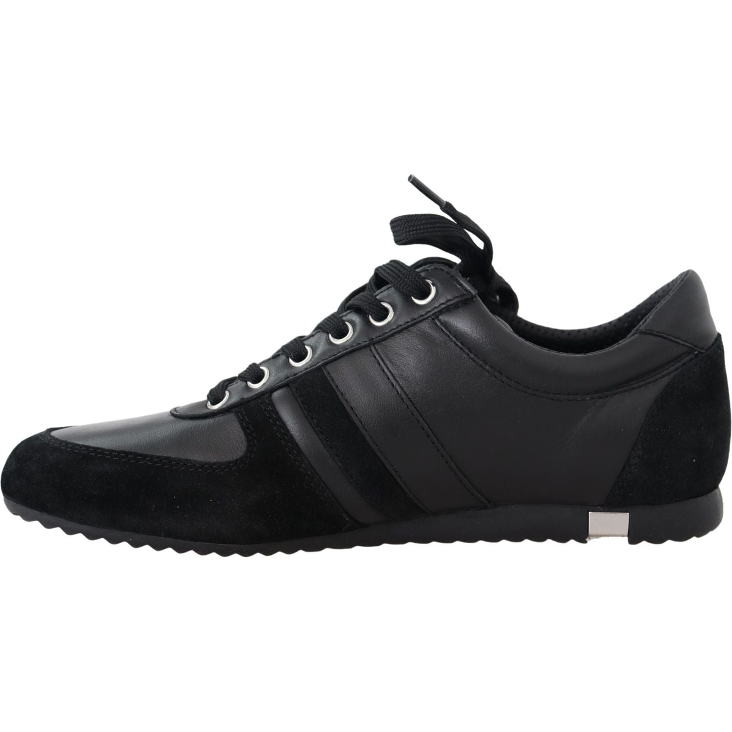 Dolce & Gabbana Black Logo Leather Casual Sneakers Shoes