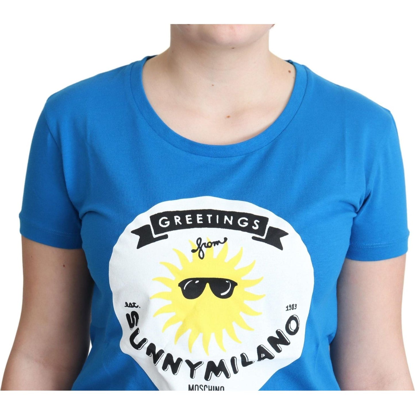Moschino Sunny Milano Chic Round Neck Tee Moschino Steel Blue