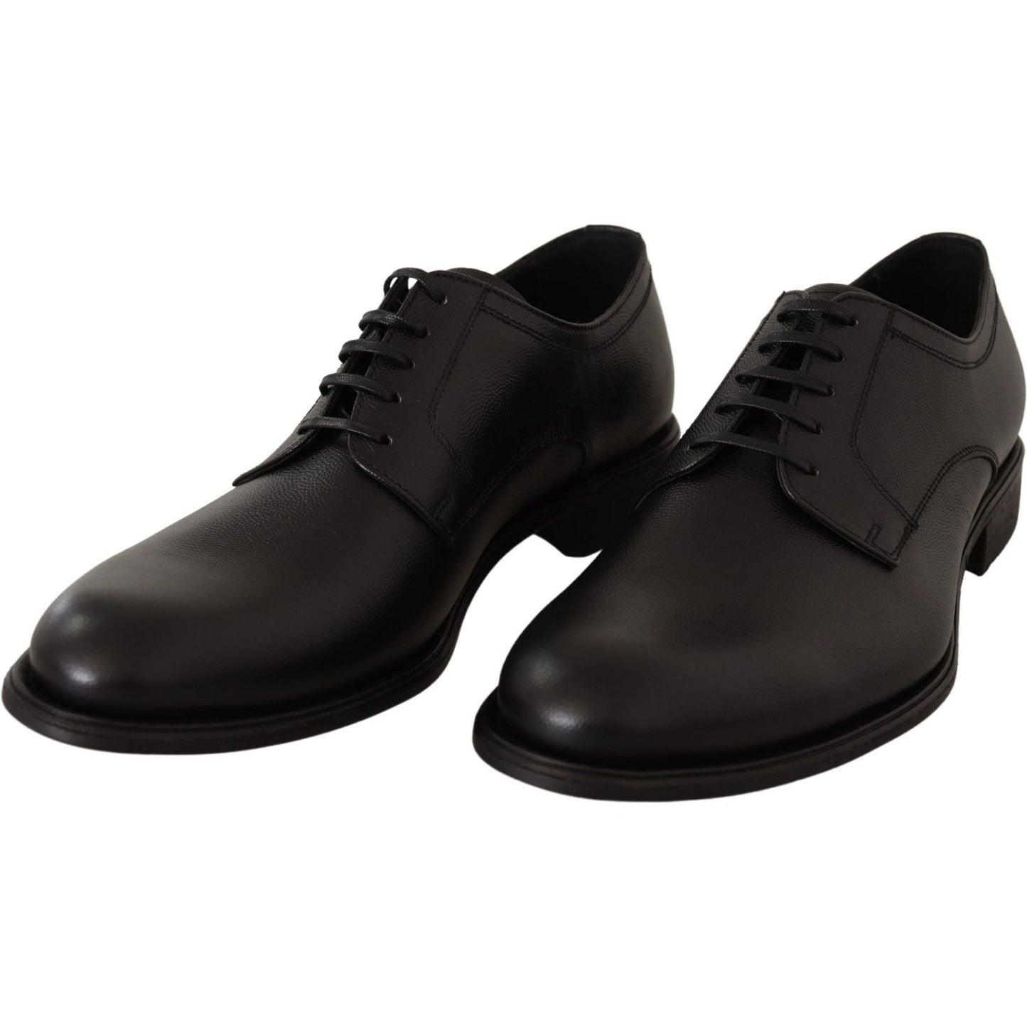 Dolce & Gabbana Black Leather Lace Up Mens Formal Derby Shoes MV3943-41