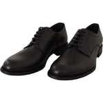 Dolce & Gabbana Black Leather Lace Up Mens Formal Derby Shoes MV3943-41