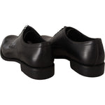 Dolce & Gabbana Black Leather Lace Up Mens Formal Derby Shoes MV3945-40