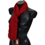 Missoni Red Cashmere Unisex Neck Wrap Fringes Scarf MS2113