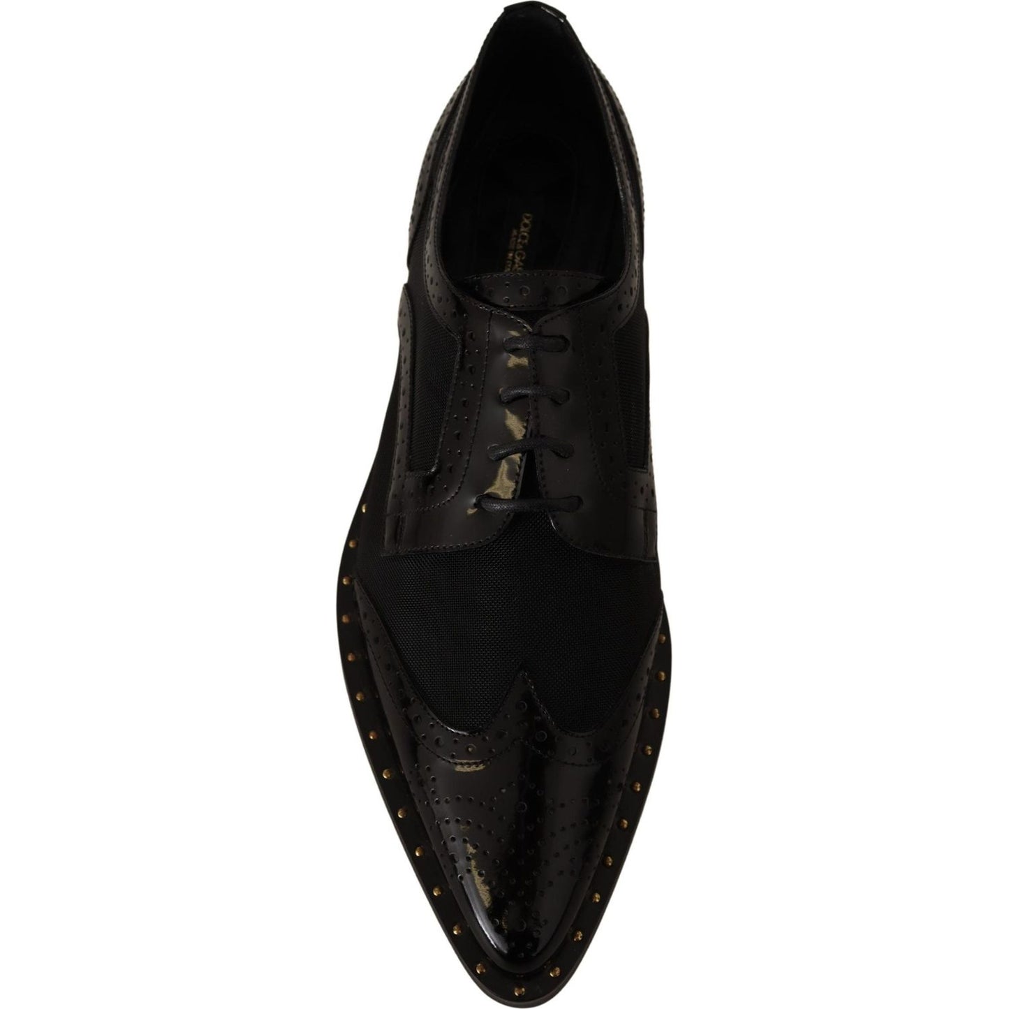 Dolce & Gabbana Elegant Gold-Trimmed Black Oxford Lace-Ups Dolce & Gabbana Black