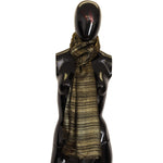 Dolce & Gabbana Elegant Gold Silk Blend Scarf Dolce & Gabbana Black